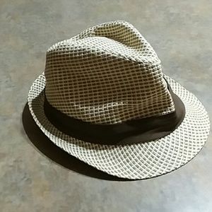 Kids Fedora. Tan/beige tweed.